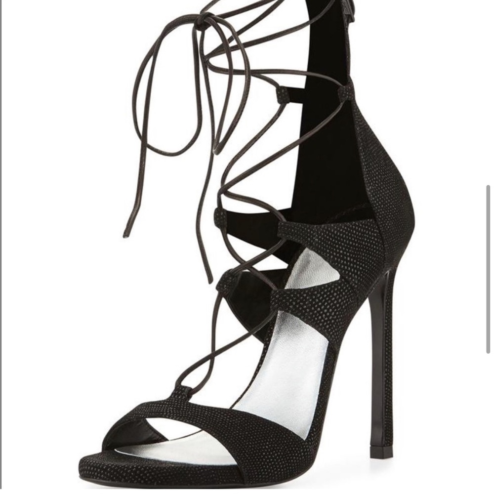 Excellent condition Stuart Weitzman Legwrap lace up heels sandal 7.5